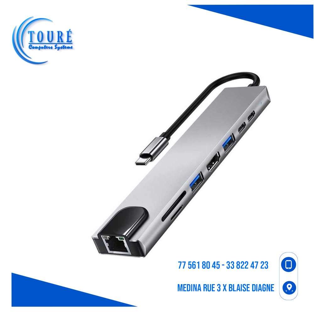 0604202669d41a07b9bb2.jpeg Adaptateur USB C 8 en 1 – Image 1