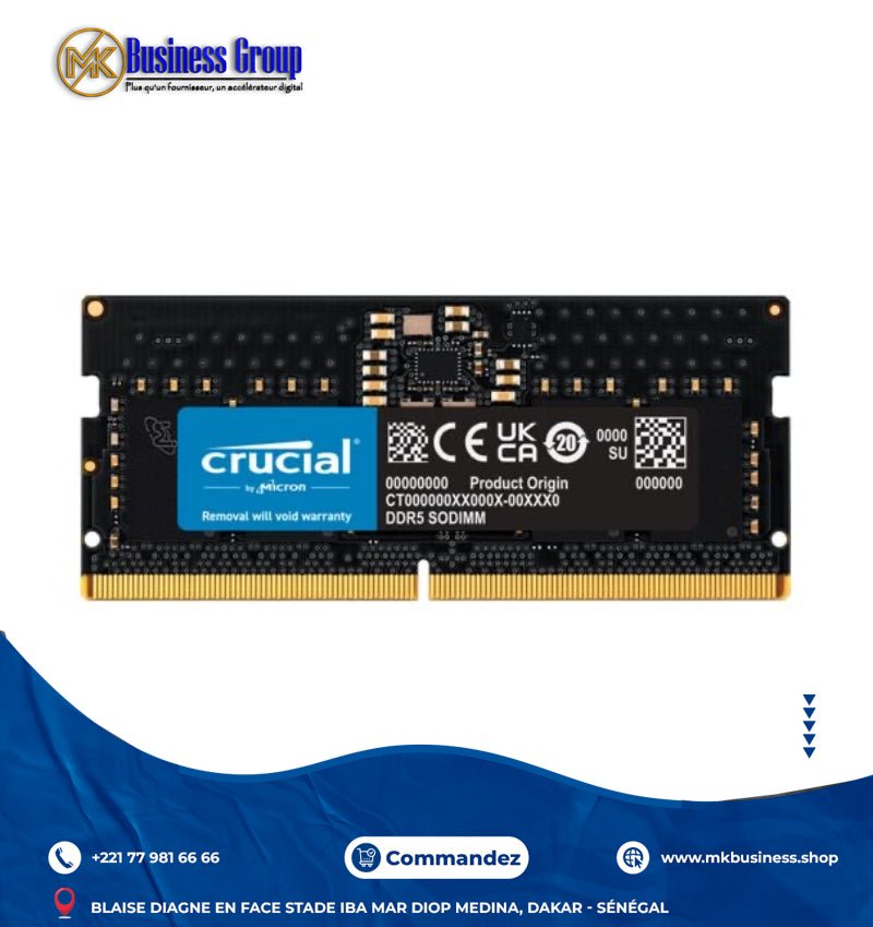IMG-9185 Mémoire Crucial 32GB (1x32GB) DDR5 SODIMM 5600 MHz – Image 1